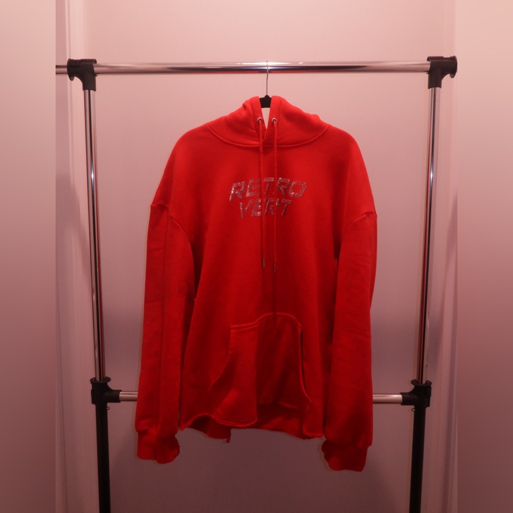 Retrovert Red Hoodie with Graphic Print